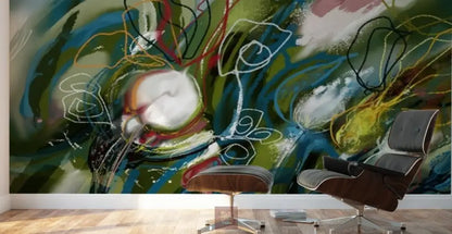 Energie Florale Toile en mural; pour achat voir la page ’information’ du menu / 8ft x 8ft Canvas