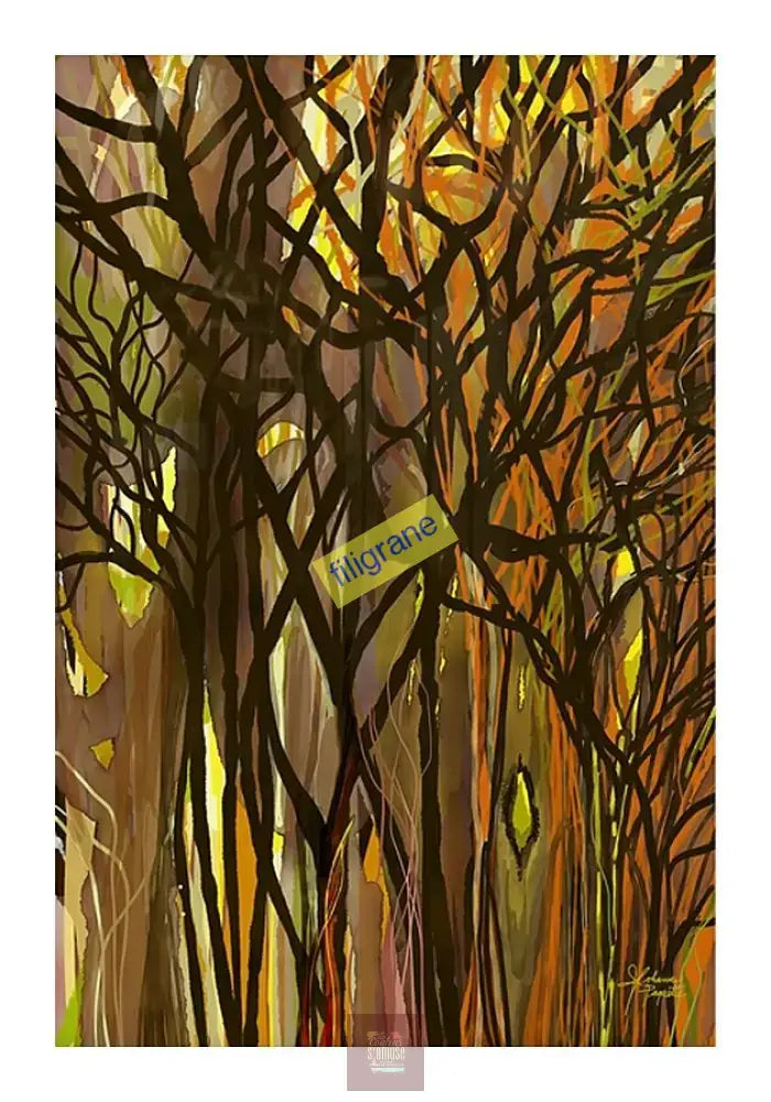 Jardin Du Crepuscule. Toile encadré ; pour achat; voir la page ’information’ du menu / 24in x 36in Canvas